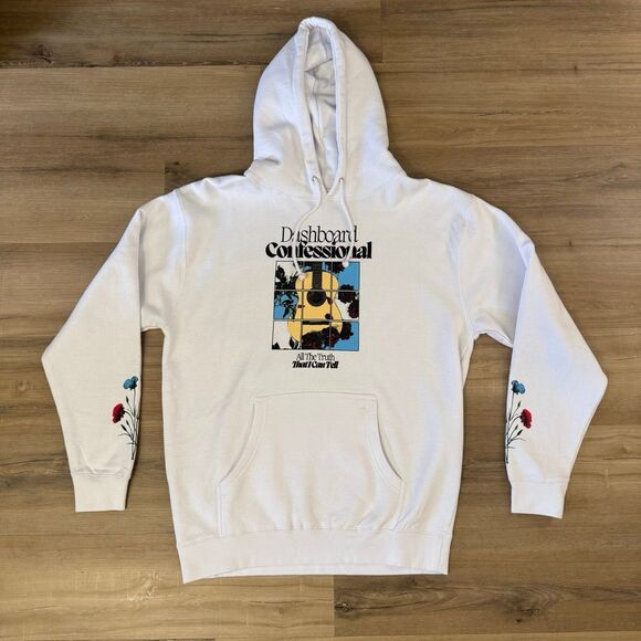 Dashboard Confessional All The Truth That I Can Tell White Hoodie Size Large Emo - Picture 1 of 7